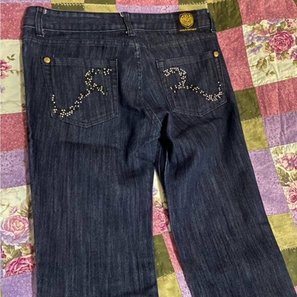 Rock & Republic rhinestone pocket bootcut jeans Size 31 - Picture 9 of 10